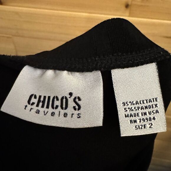 Chicos Travelers Size 2/Large Black Anti Wrinkle Elastic Waistband Skirt - Picture 9 of 9